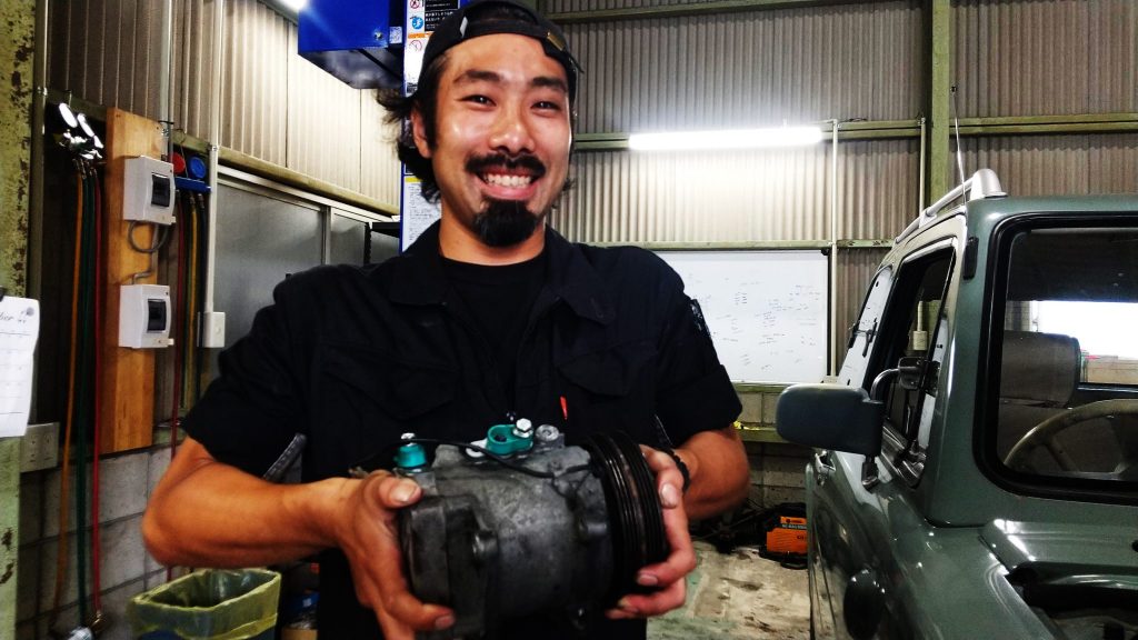 エアコンコンプレッサーとあべちゃん